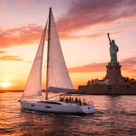 Nova Iorque: passeio de barco privado com champanhe até à Estátua da Liberdade