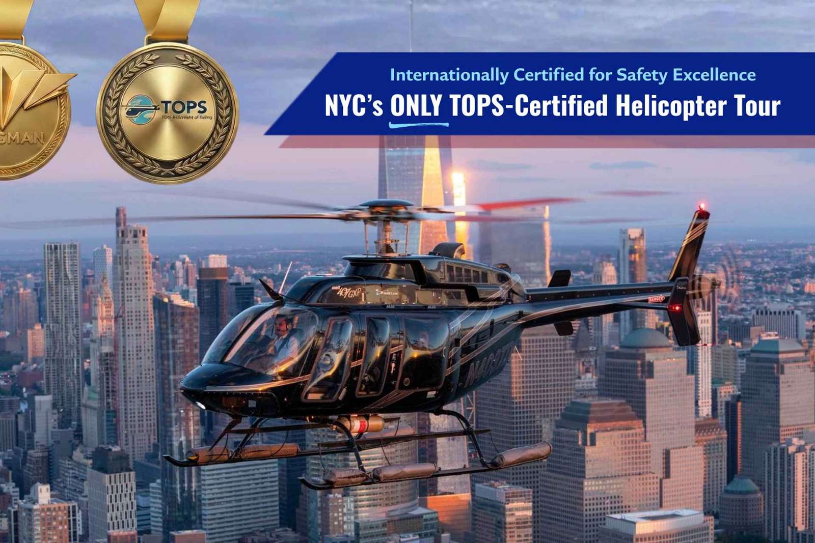 De Nova Jersey: City Lights ou Skyline Helicopter Tour